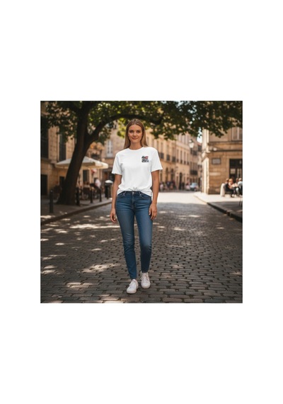 Urbantrendstore Unisex Comfort Kalp Oversize Fit Rahat Geniş Salaş T-shirt Günlük Tişört Beyaz