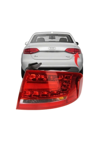Audi A4 2008-2012 Sağ Dış Stop Lambası Ledli 8k5945096b