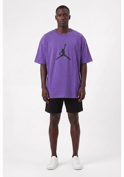 Lixa Günlük Spor Tişört Air Jordan Mor Siyah Baskılı Oversize 142587 SİYAH