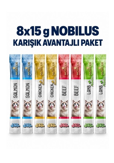 Nobilus Karışık Avantajlı Kedi Ödül Paketi 8x15 G