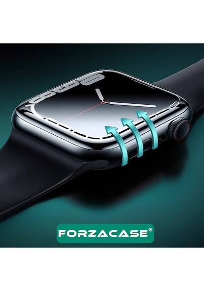 Forzacase Apple Uyumlu Watch  11 46mm İle   Çerçeveli Tam Kaplayan 3d Pet Ekran Koruyucu Film - Fc016