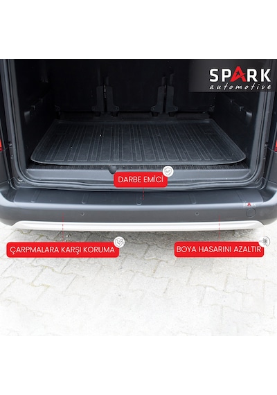 Citroen Berlingo 2019- Yılı Ve Sonrası Uyumlu Arka Tampon Eşiği Mat Siyah
