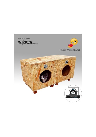 Kedigram Kedi Kulübesi Kedi Evi Magicboxes Natural Dış Mekan Monte 36 x 37 x 93 CM