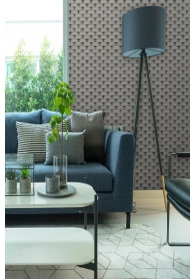 Seven 3d Yuvarlak Tuğla Desenli Duvar Kağıdı 16,5m2 , Gri, 100 X 200