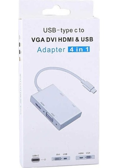 Teknogreen Tkd-866 Usb-Type C To Vga-Dvi-Hdmi-Usb