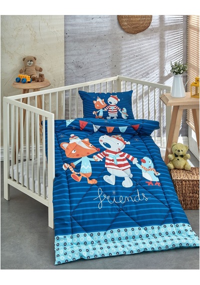 Komfort Home Baskılı %100 Pamuklu Sil Bebek Yorganı+Yastık