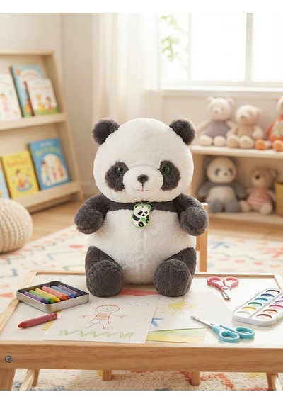 Peluş Panda-35 Cm Beyaz - Gri