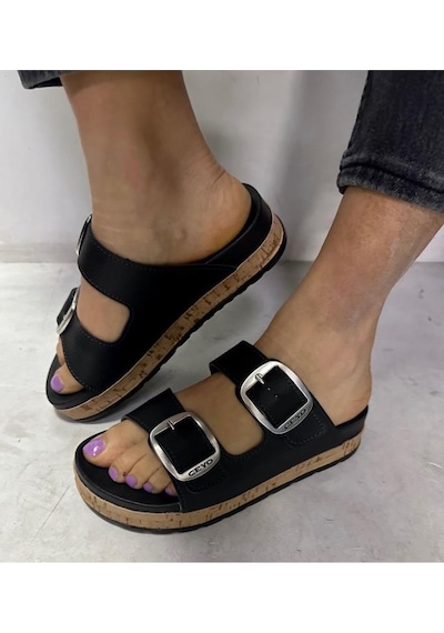 Ceyo 9960-12 Anatomik Taban Kadın Terlik Siyah 36-40 001