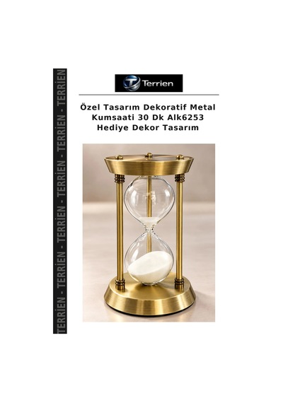 Özel Tasarım Dekoratif Metal Kumsaati 30 Dk Alk6253 Hediye Dekor Tasarım Çok Renkli