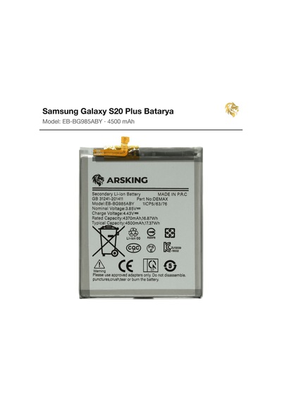 Samsung Galaxy S20 Plus Uyumlu Güçlendirilmiş Batarya Eb-bg985aby 4500 Mah Pil Telefon Bataryası