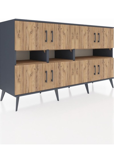 Kronos Konsol 8 Raflı 8 Kapaklı 176x59x99 Antrasit-çam Antrasit-çam Kronos Konsol 8 Raflı 8 Kapaklı 176x59x99 Antrasit-çam Antrasit-çam