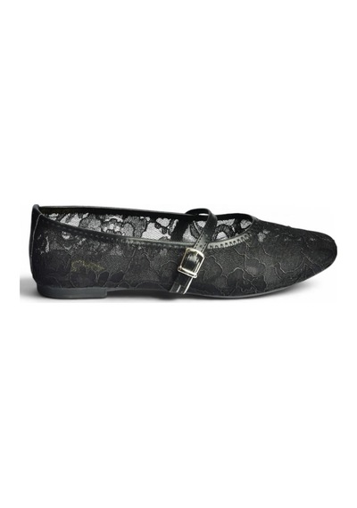 Fox Shoes Y726864006 Siyah Dantelli Kadın Babet