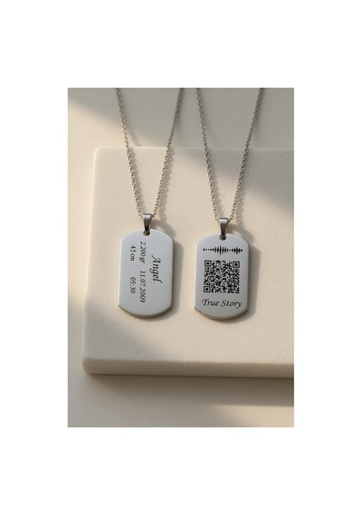 Bezos Qr Kod Ses Kaydı Gümüş Asker Kolyesi Bezos1