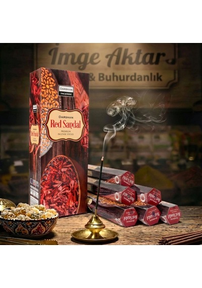 Darshan Red Sandal Kırmızı Sandal Çubuk Tütsü 20'li Paket - Sıcak Ve Baharatlı Çok Renkli