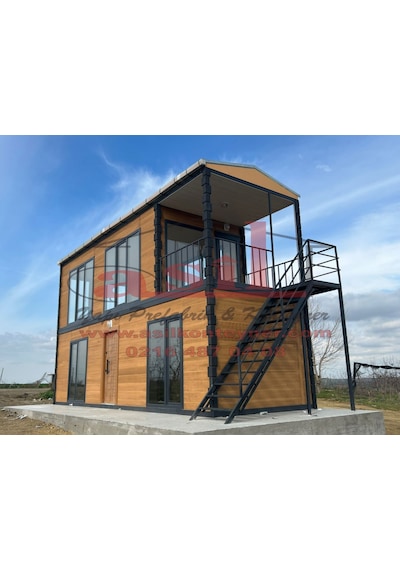 54 M² 2 Katlı,çatı, Verandalı Dış Ahşap Desen Betopan, İç Betopan