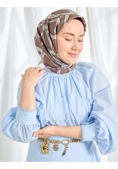 Silk Home Twill İpek Eşarp - 11548-07 Kahverengi