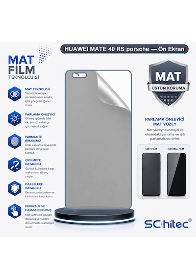 Mate 40 Rs Porsche Uyumlu Ön Yüzey Mat Hidrojel Ekran Koruyucu 89331048