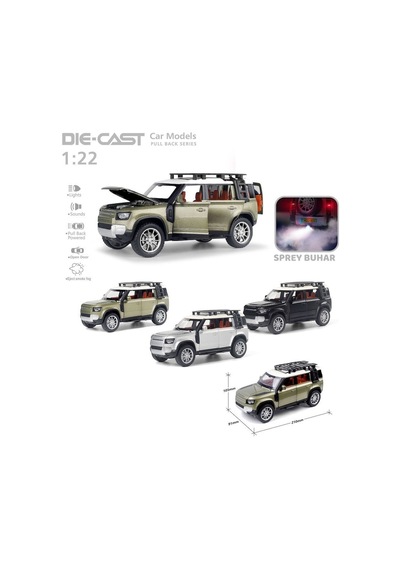 Hcl-510a Çek Bırak 1:22 Sesli Ve Işıklı Buharlı Df Metal Jeep