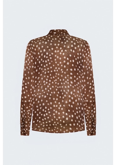 Sateen Desenli Klasik Gömlek - Bordo-137851