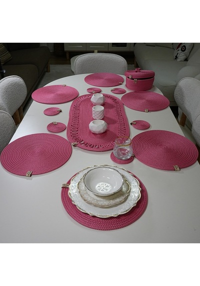 Supla Zdh-246 Yuvarlak Zengin Set Runner Pembe