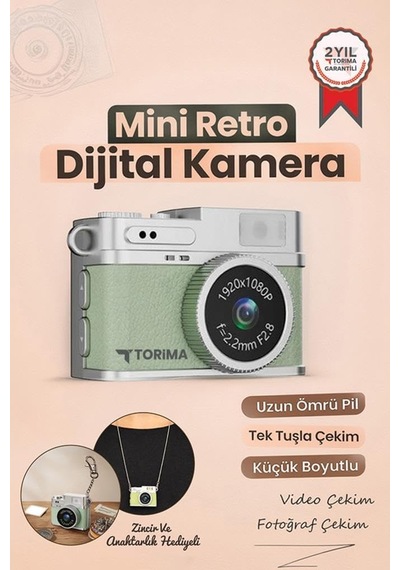 Mini Dijital Kamera Selfie Video Vlog Kamerası Mini Anahtarlık 1080p Cmr35 Açık Yeşil