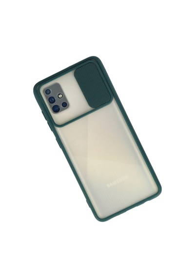 Galaxy A71 Kılıf Palm Buzlu Kamera Sürgülü Silikon - Yeşil