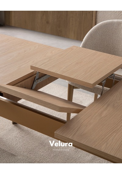 Victor Açılır Yemek Masası + 6 Sandalye Bej