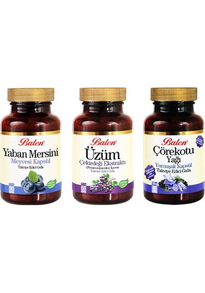 Balen Üzüm Çekirdeği+Yaban Mersini+çörekotu Yağı Kapsül