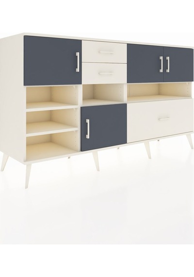 Hyperion Konsol 7 Raflı 3 Çekmeceli 4 Kapaklı 176x44x99 Aytaşı-an Aytaşı-antrasit/aytaşı
