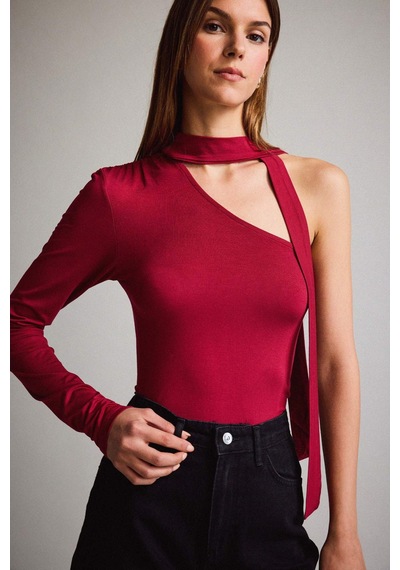 Defacto Tek Omuzlu Bağlama Detaylı Bluz G3334ax25wnbr229 Bordo