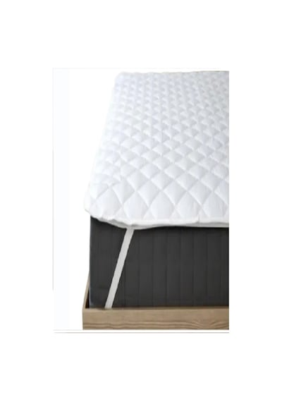 Altın Karma Kapitoneli Sıvı Geçirmez Alez 200x200 Cm Tek Kişilik Köşe Lastikli Beyaz