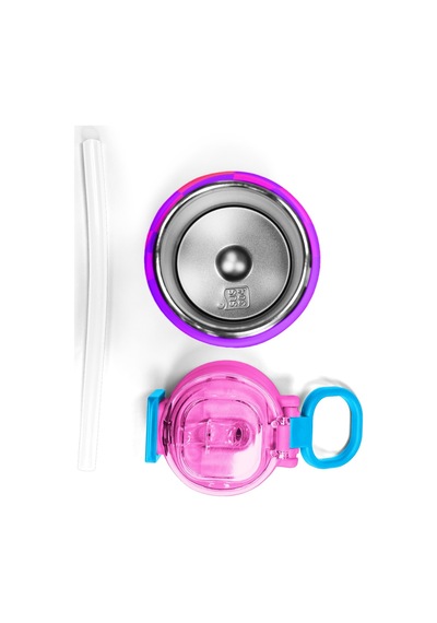Coral High Kids Neon Renkli Dama Desenli Pipetli Ve Direkt İçim Çelik Termos 500 Ml 38103 Pembe