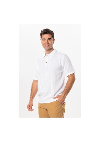 Violet Kısa Kol Foça Düğmeli Erkek Yazlık Tshirt Beyaz Byz-beyaz Beyaz