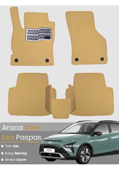 Hyundai Bayon 2021-2025 Uyumlu Eva Paspas Tam Set Araca Özel,kolay Montaj,su Geçirmez