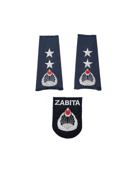 Askervadisi Zabıta Komiseri Omuz Apoleti + Göğüs Arması Lacivert