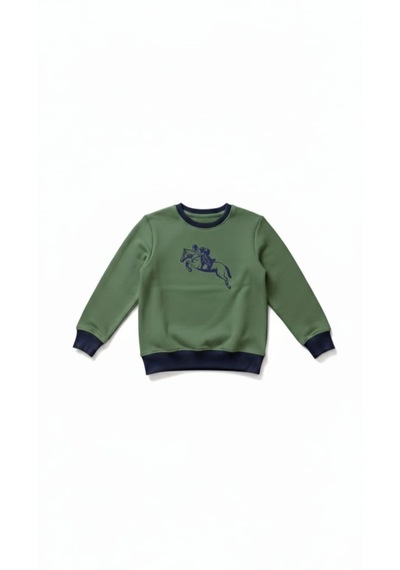 Coupon Çocuk Sweatshirt / Logo Baskılı Çam Yeşili