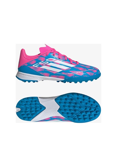 Adidas F50 League Tf Çocuk Pembe Halı Saha Kramponu Mavi