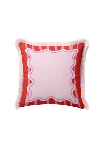 Retro Çizgili Şekerleme Saçaklı Yastık Kılıfı - Dalgalı Pop Art Modern Pembe Püsküllü Kırlent Kılıfı Derin Esinti Nektar Retro Çizgili Şekerleme Saçaklı Yastık Kılıfı - Dalgalı Pop Art Modern Pembe Püsküllü Kırlent Kılıfı Derin Esinti Nektar