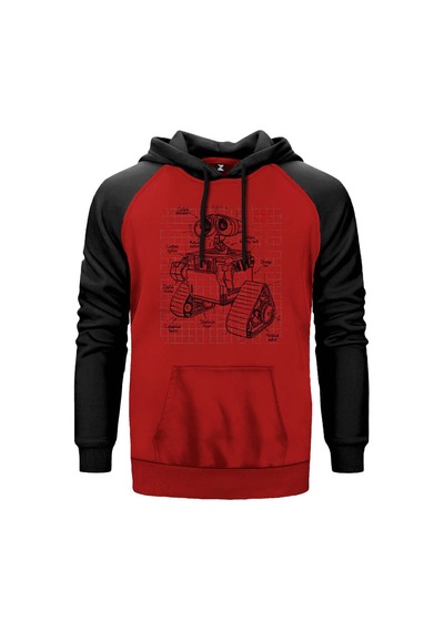 Starwars Robot Kırmızı Renk Reglan Kol Sweatshirt