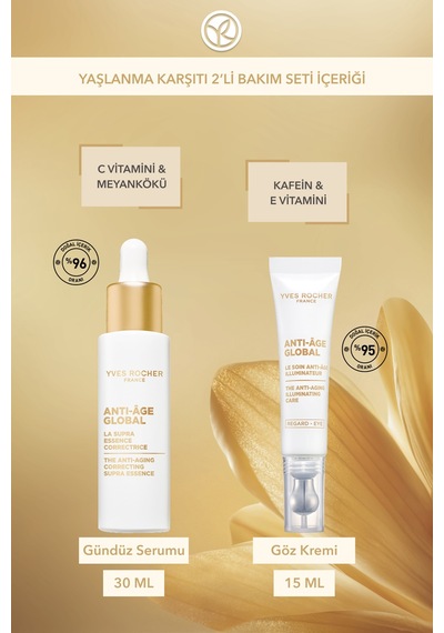 Yves Rocher Yaşlanma Karşıtı 2 'li Bakım Seti- Gündüz Serumu 30 Ml& Göz Kremi 15 Ml