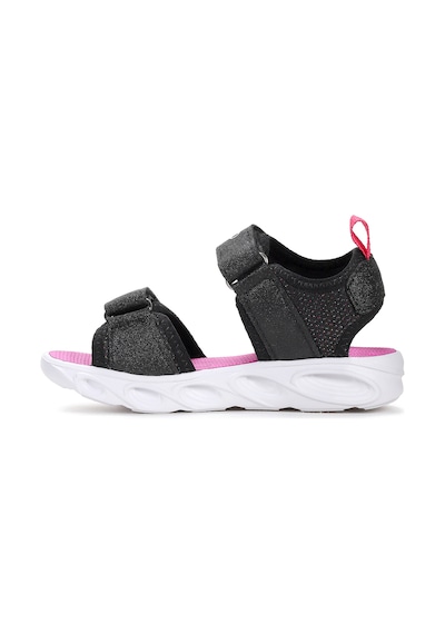 Kiko Kids Kuruza Günlük Işıklı Cırtlı Kız Çocuk Sandalet Ayakkabı Siyah