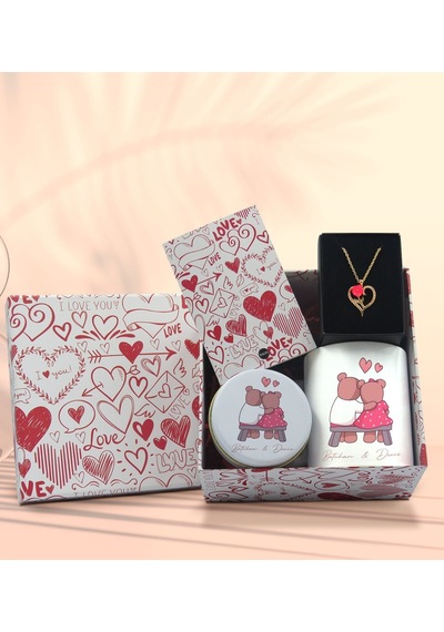 BK Gift Sevgiliye Özel Kutuda Hediye Seti, Kupa Bardak, Sevgili Hediyesi, Aşk Kolyesi, Kokulu Mum,Yıl Dönümü Hediyesi-4