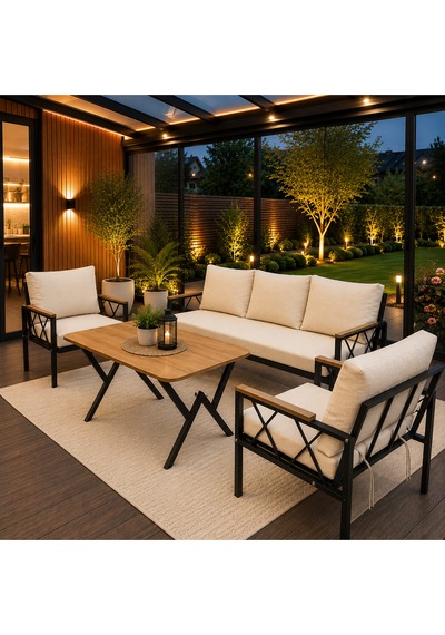 Miray 311 Masalı Balkon Bahçe Oturma Grubu Minderli Metal Bahçe Mobilyası Takımı Krem Miray 311 Masalı Balkon Bahçe Oturma Grubu Minderli Metal Bahçe Mobilyası Takımı Krem