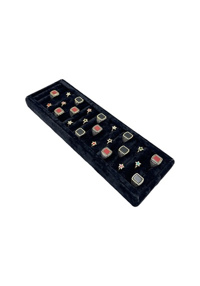 Yüzük Küpe Koldüğmesi Takı Standı Siyah Uzun 34 X 11 Cm