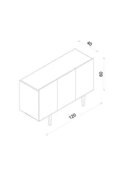 Enwood Capella Gri Mdf 3 Kapaklı Raflı 120 Lık Konsol Gri 120 X 40 Diğer
