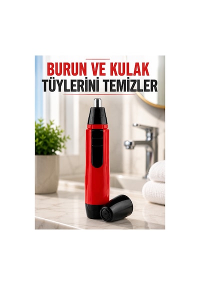 Novento Kulak Burun Tüy Temizleme Makinası Pilli Kırmızı Ergonomik Yeni Nesil Renkli