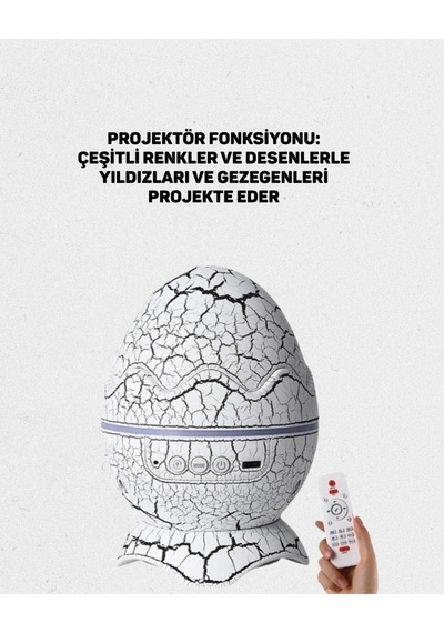 14 Renkli Nebula Yıldız Projektör + Müzik + Gürültü Cihazı + Zamanlayıcılı - Çok Renkli