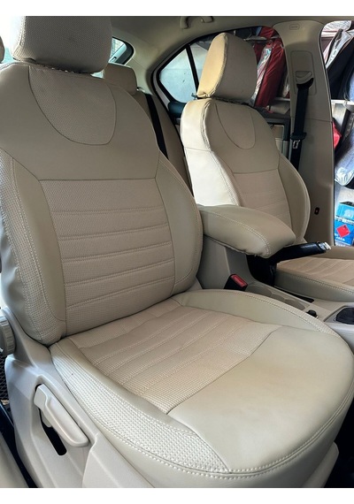 Skoda Octavia 2013-2016 Elegance-stayle Paket Yarı Deri Yarı Kumaş Araca Özel Dikim Koltuk Kılıfı
