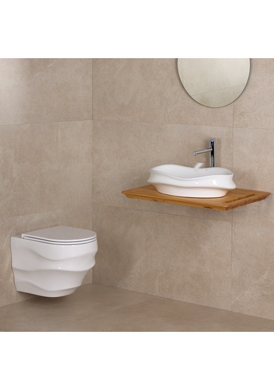E-w3000 Tezgah Üstü Lavabo Parlak Beyaz