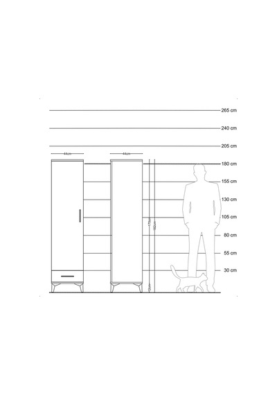Hyperion Dolap 4 Raflı Tek Çekmeceli Tek Kapaklı 44x44x182 An... Antrasit Hyperion Dolap 4 Raflı Tek Çekmeceli Tek Kapaklı 44x44x182 An... Antrasit